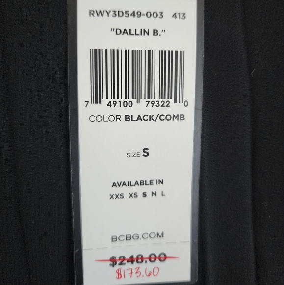 BCBGMaxAzria Dallin B Chiffon Sunburst Pleated Maxi Skirt in Black Combo Size S - Picture 9 of 11